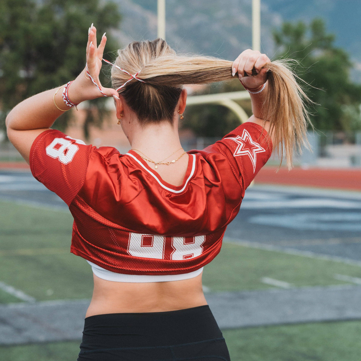 Crimson & White Game Day Hair Tie Bracelets
