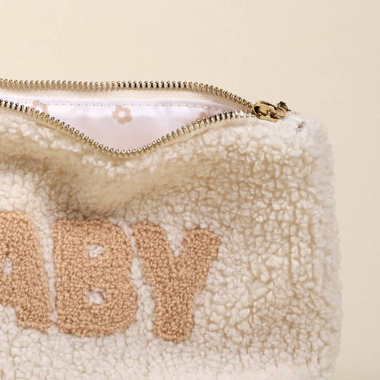 Cream Baby Teddy Pouch