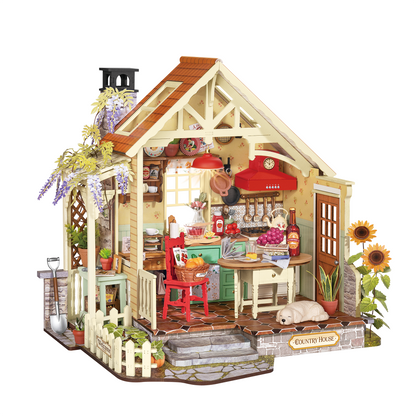 Sunlit Farmhouse Kitchen Miniature House