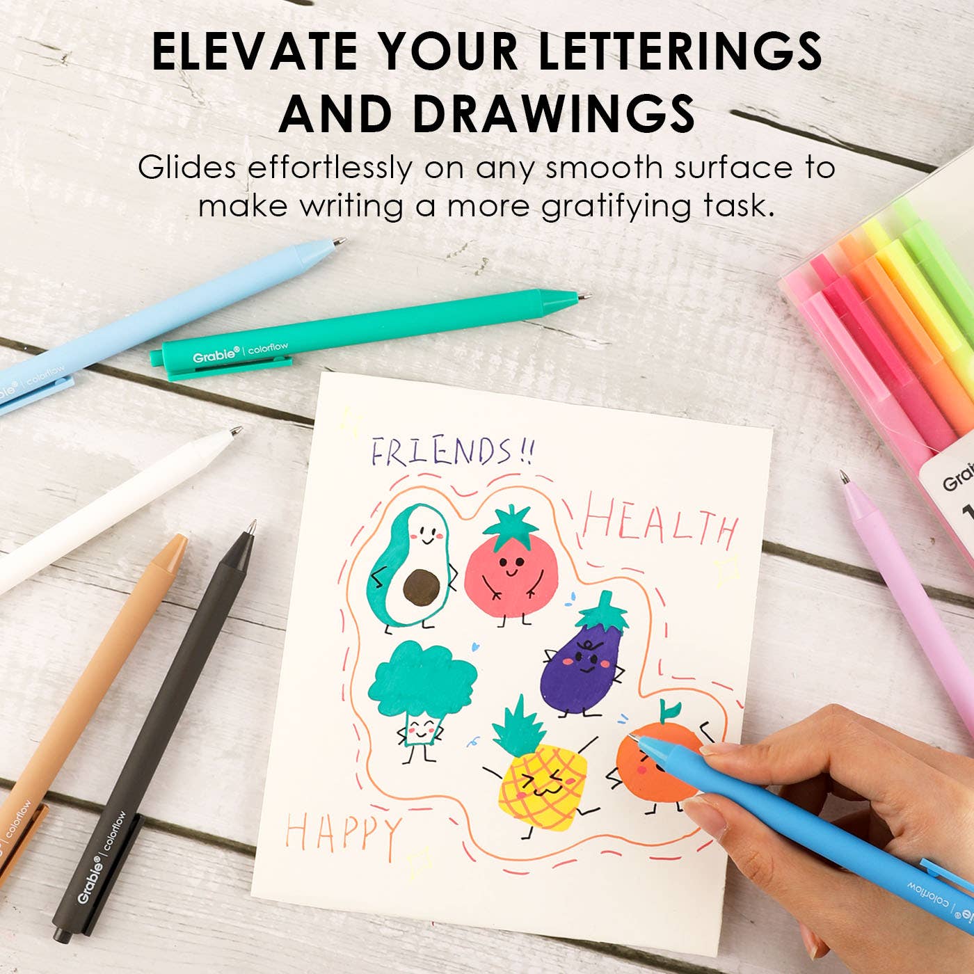 Retractable Colorflow Acrylic Gel Pen Set