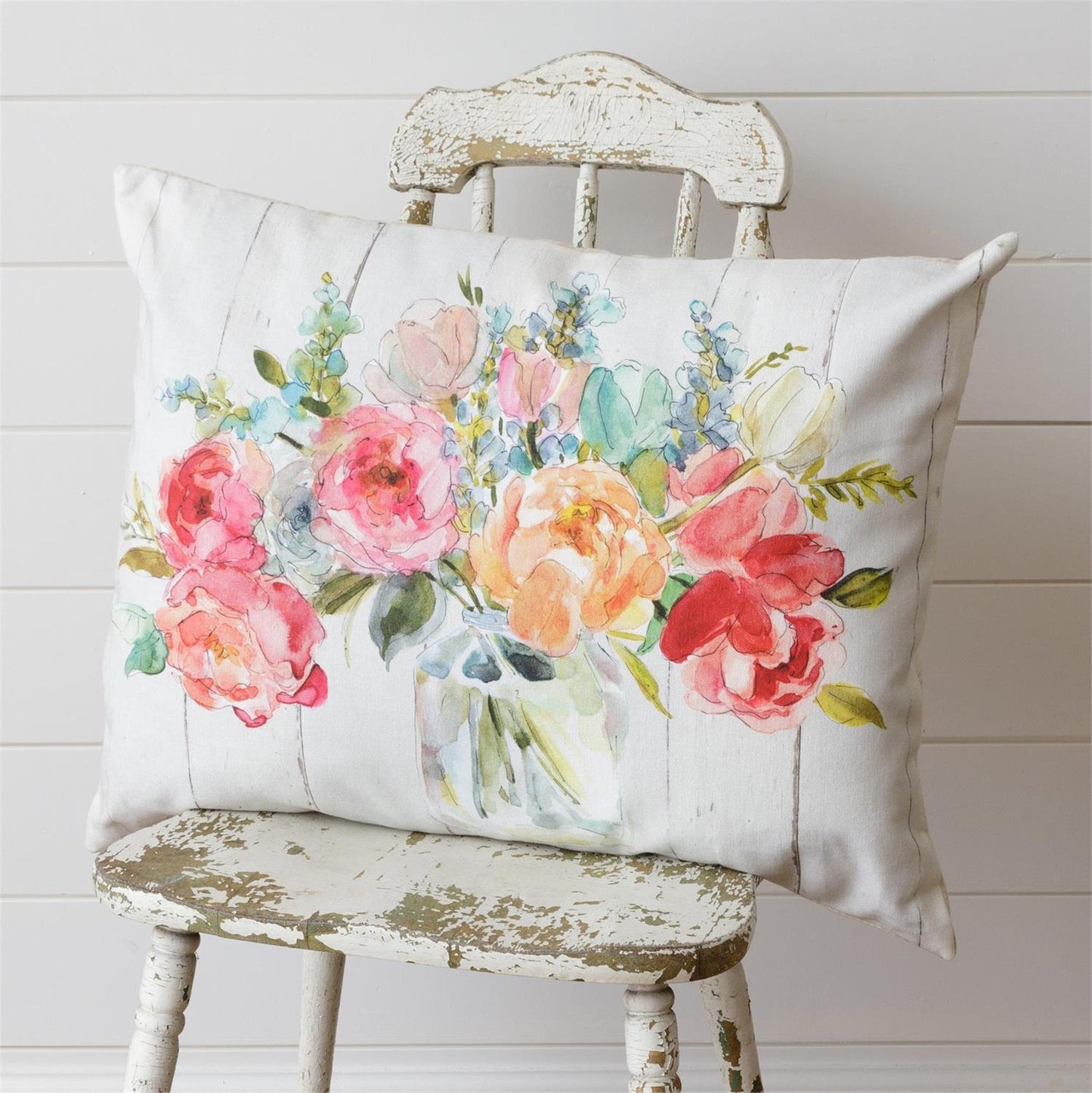 Watercolor Flower Pillow