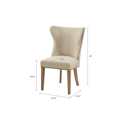 Cream Curved Wing Dining Chair