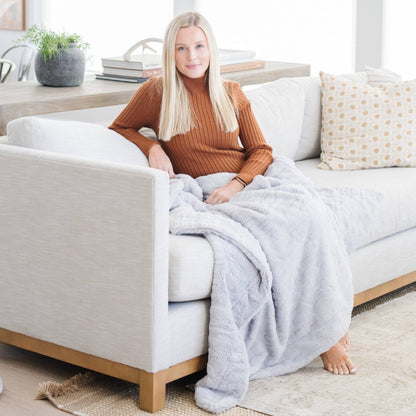 Copper Patterned Faux Fur Throw Blanket