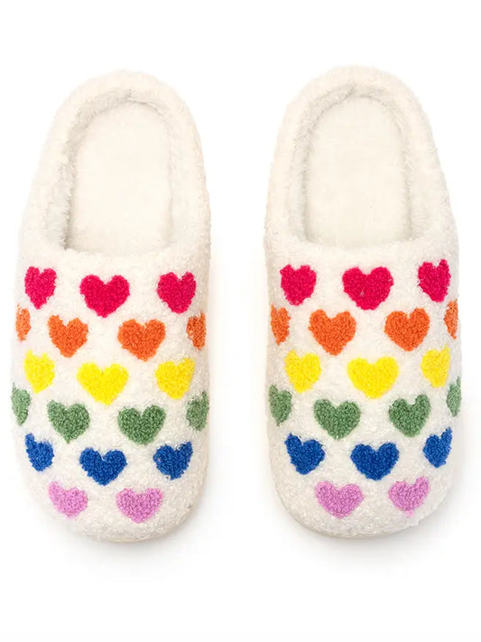 Rainbow Heart Slippers