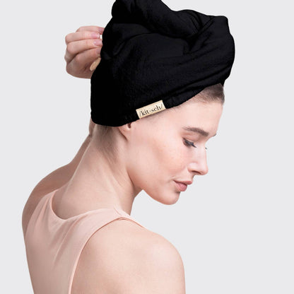 Eco Black Quick Dry Hair Towel