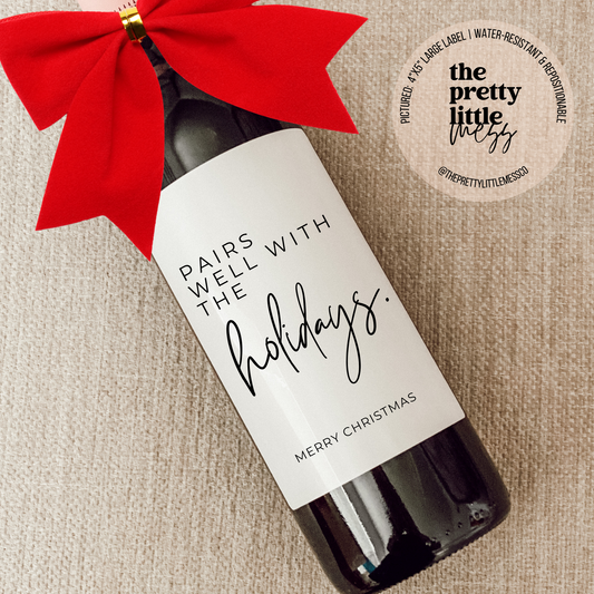 Pairs well with Holidays Wine Label