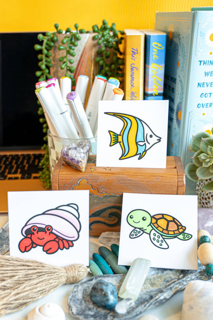 Ocean Animals & Fish Mini Coloring Book