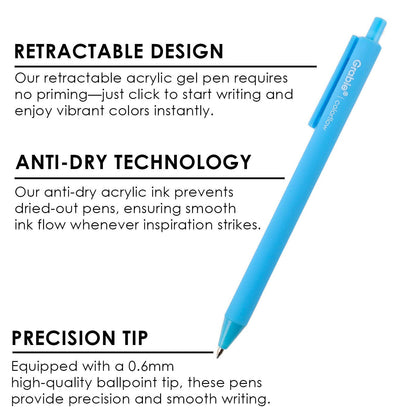 Retractable Colorflow Acrylic Gel Pen Set