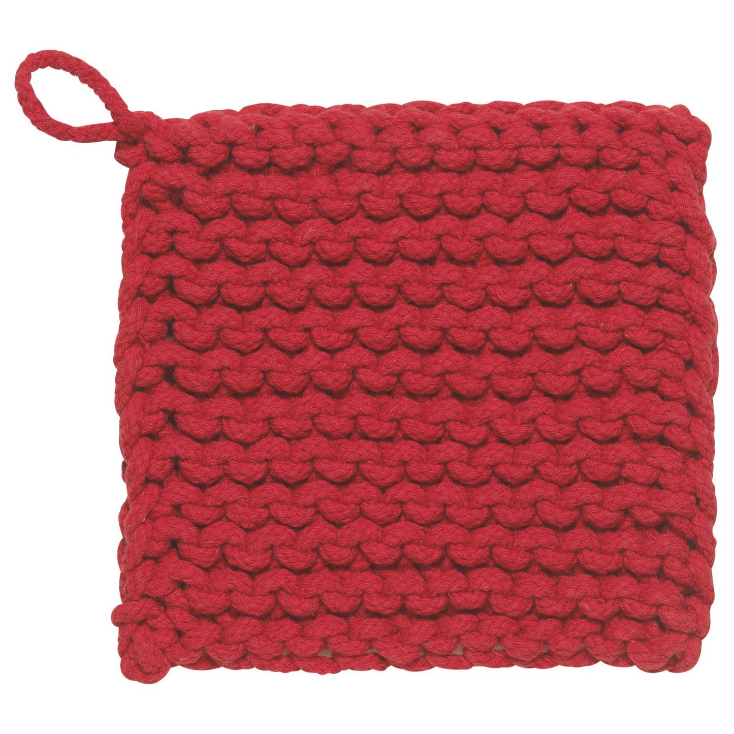 Chili Red Knit Potholder