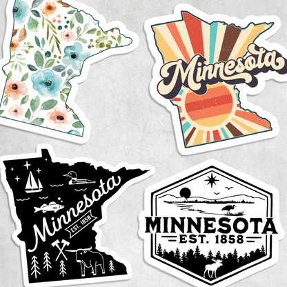 Floral Minnesota Sticker