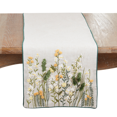 Embroidered Floral Runner