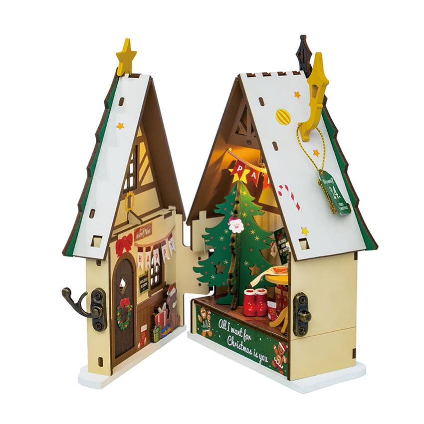 Twinkling Christmas House House Wooden