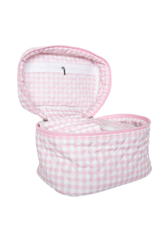 Light Pink Plaid Makeup Bag