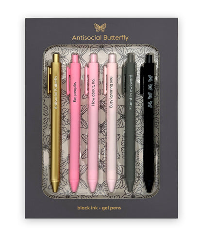 Antisocial Butterfly Gel Pen Set