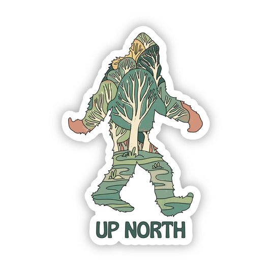 "Up North" Bigfoot Woods Sticker