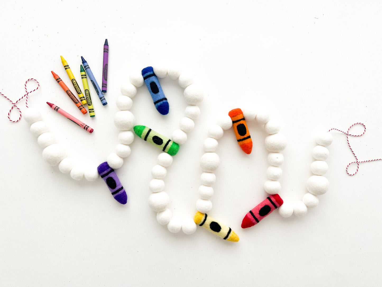 Simple Crayon Felt Ball Garland