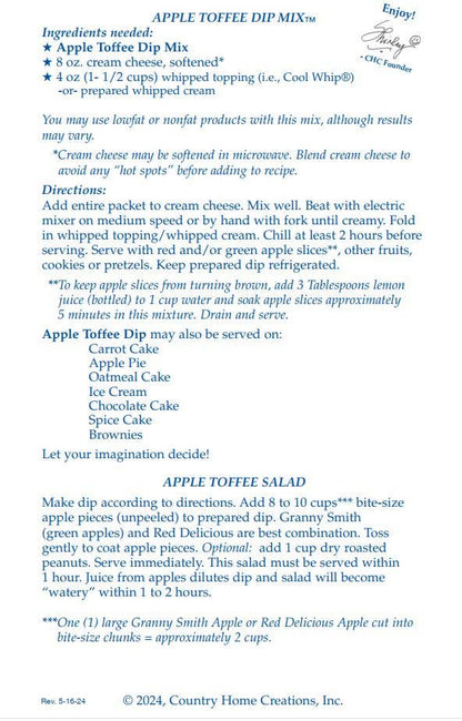 Apple Toffee Dip Mix