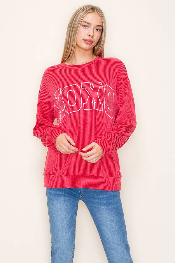 XOXO Red Longsleeve Graphic Tee