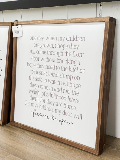 One Day When My Children Wall Sign