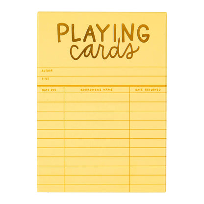 Yellow Library Card Deck Of Playing Cards