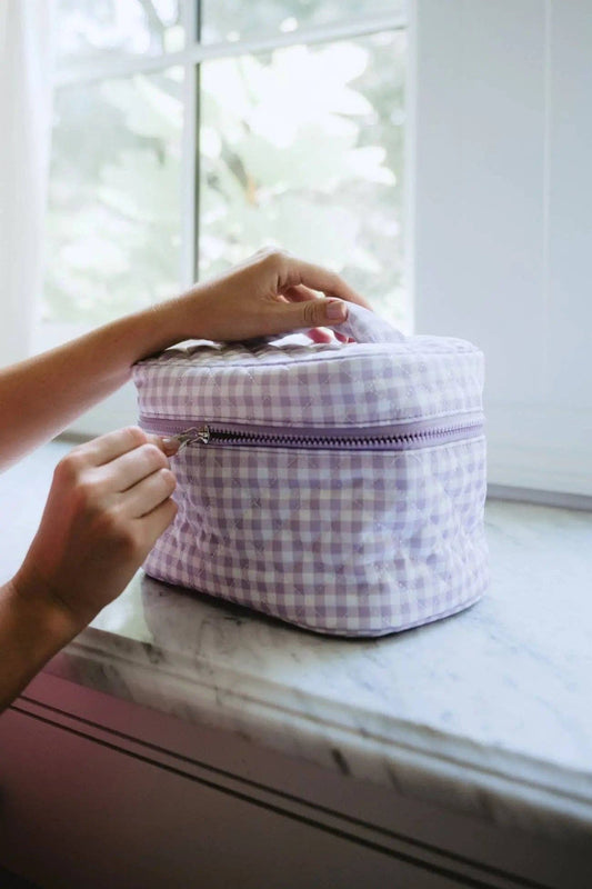 Light Purple Plaid Makeup Bag
