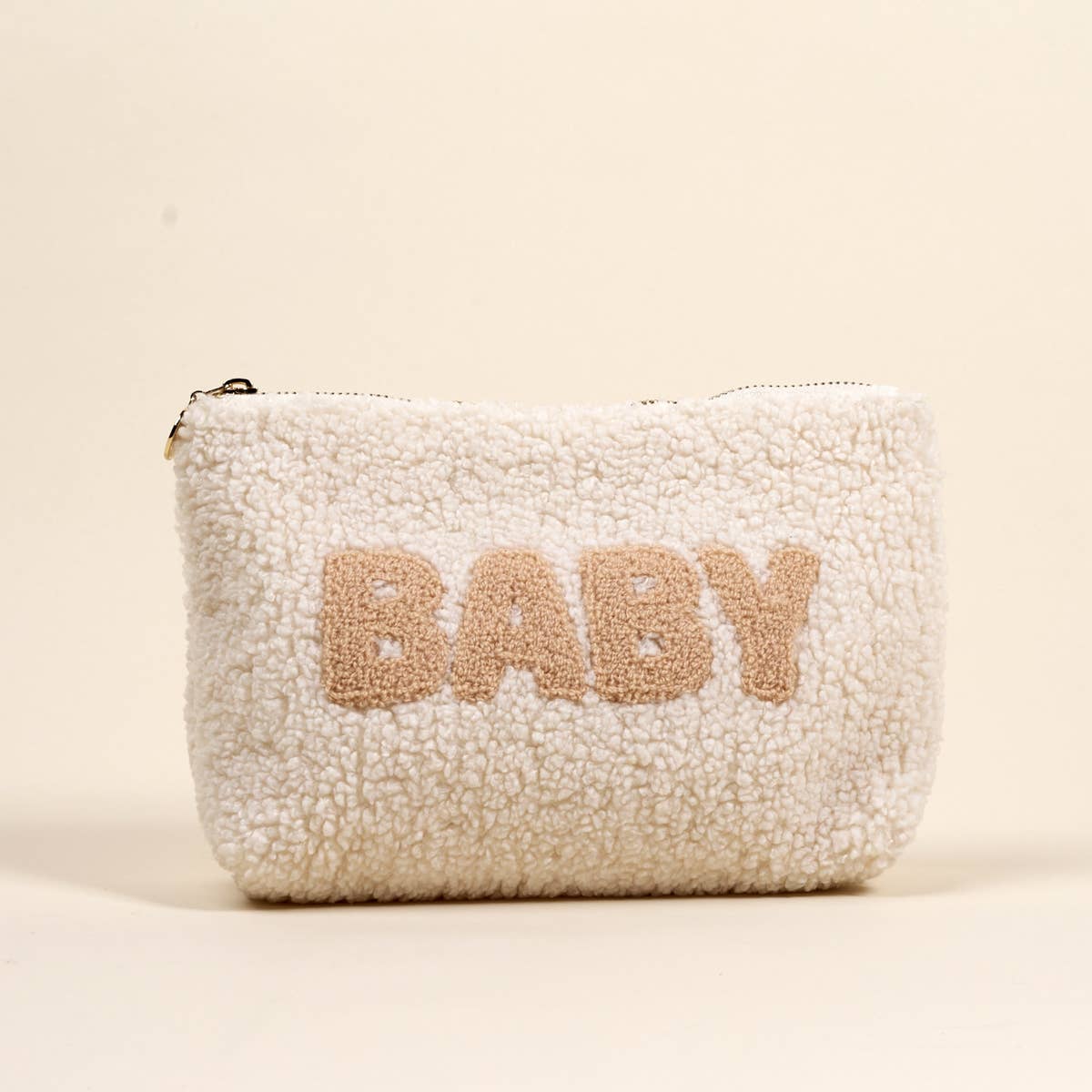 Cream Baby Teddy Pouch