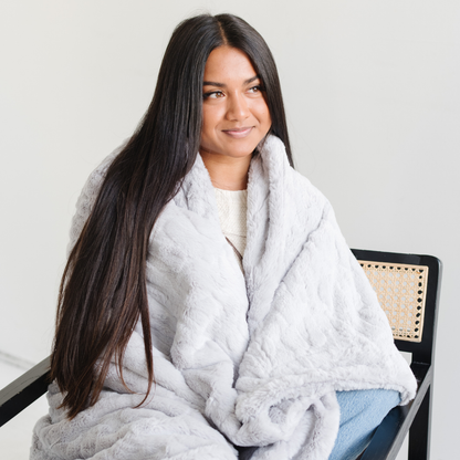 Currant Patterned Faux Fur Throw Blanket