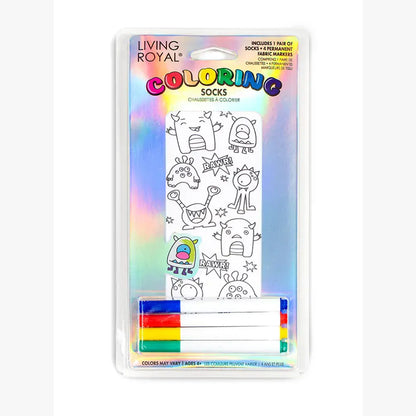 Monster Mayhem Coloring Socks