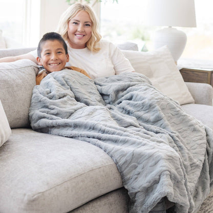 Copper Patterned Faux Fur Throw Blanket