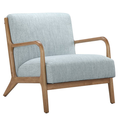 Scandinavian Elm Wood Blue Lounge Chair