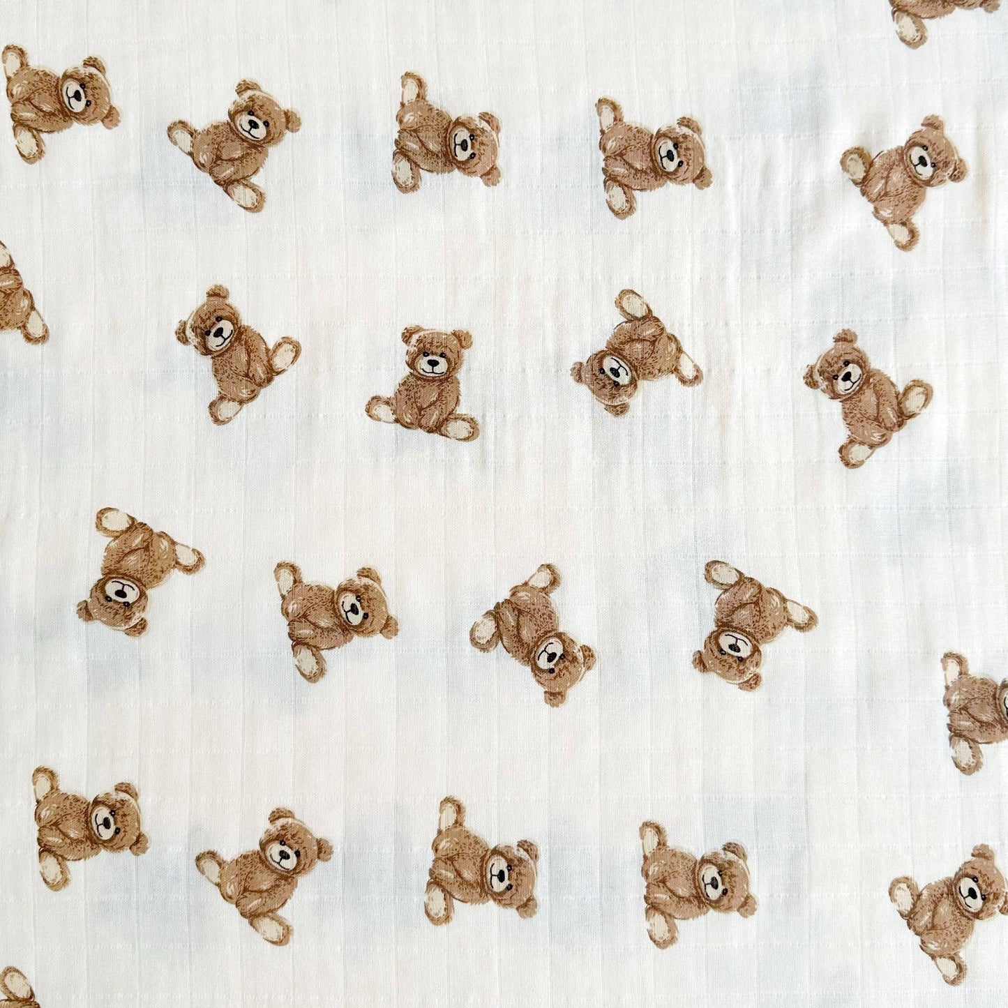 Teddy Bear Muslin Swaddle Blanket