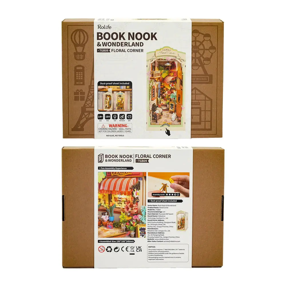 Floral Corner Book Nook Shelf Insert Kit