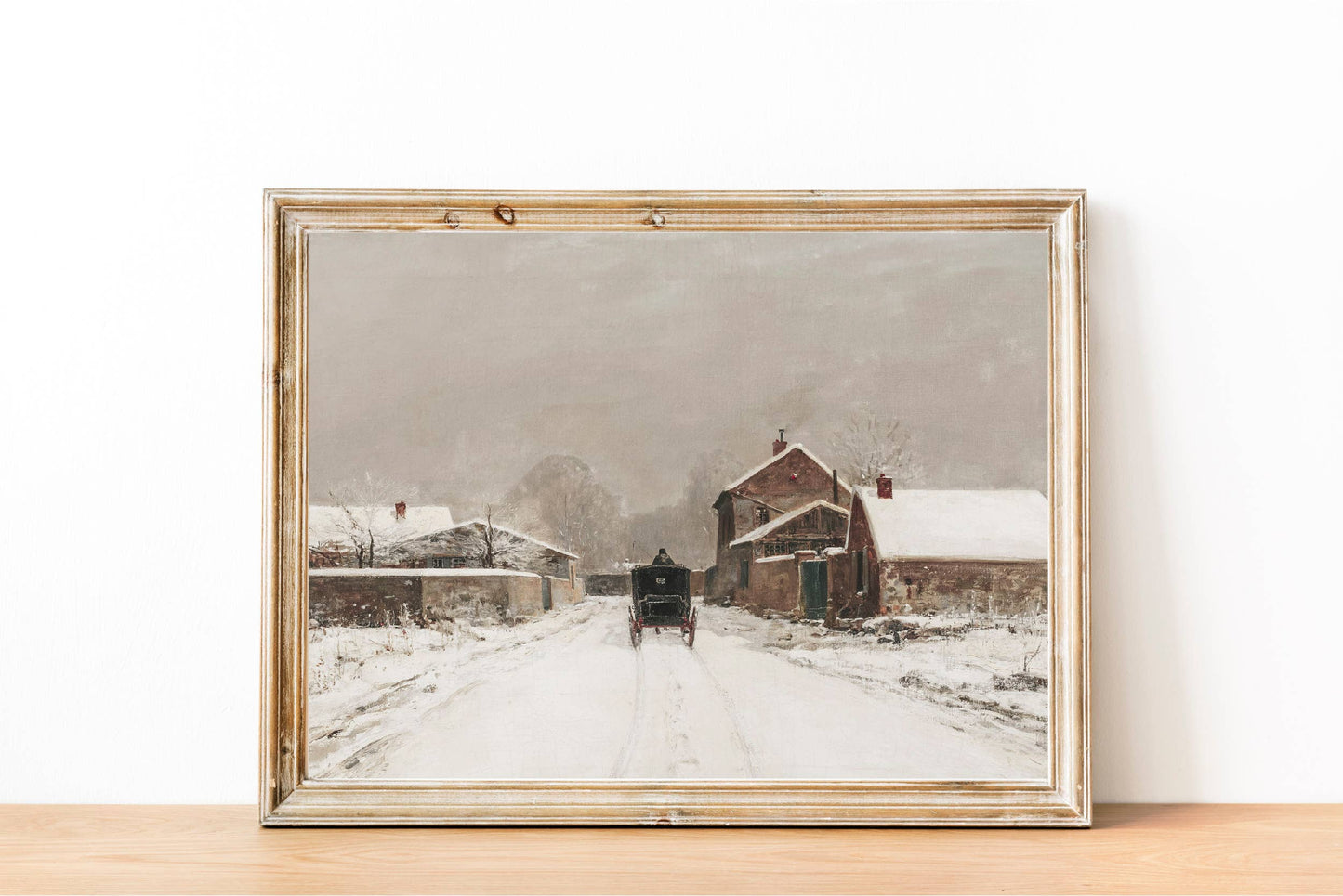 Snowy Path Vintage Art Print