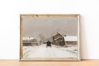 Snowy Path Vintage Art Print