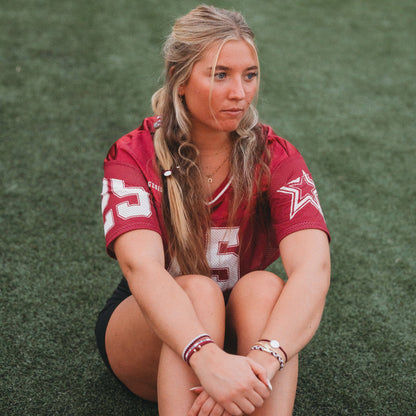 Maroon & Gray Game Day Hair Tie Bracelets