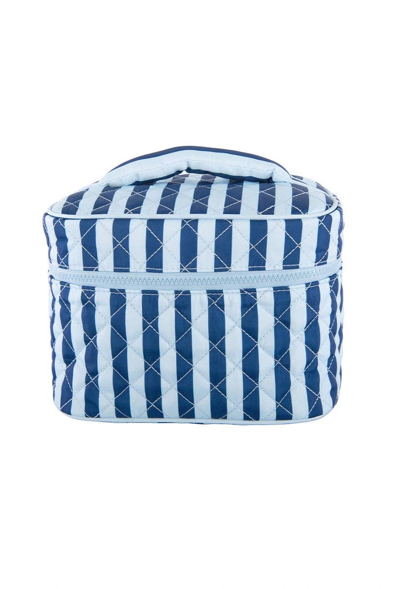 Blue Striped Makeup Bag