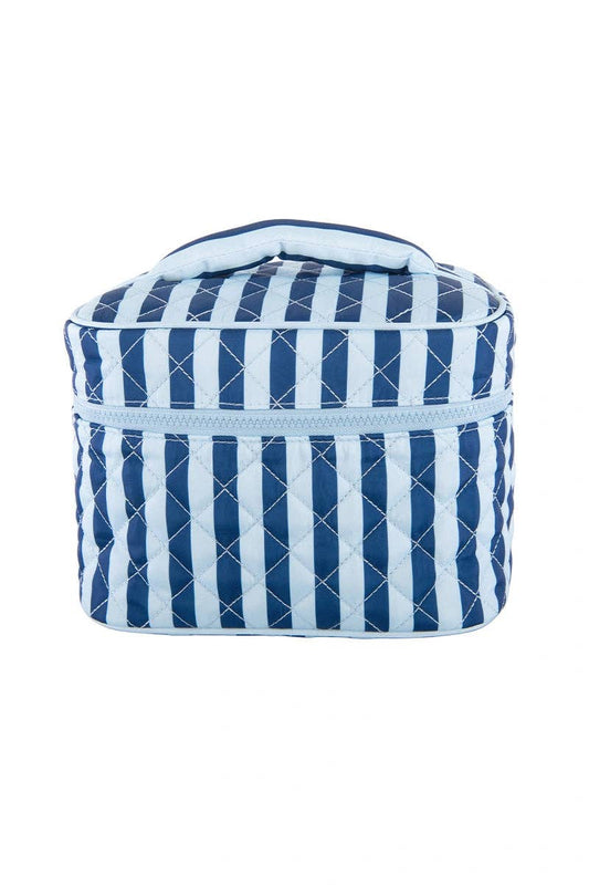 Blue Striped Makeup Bag