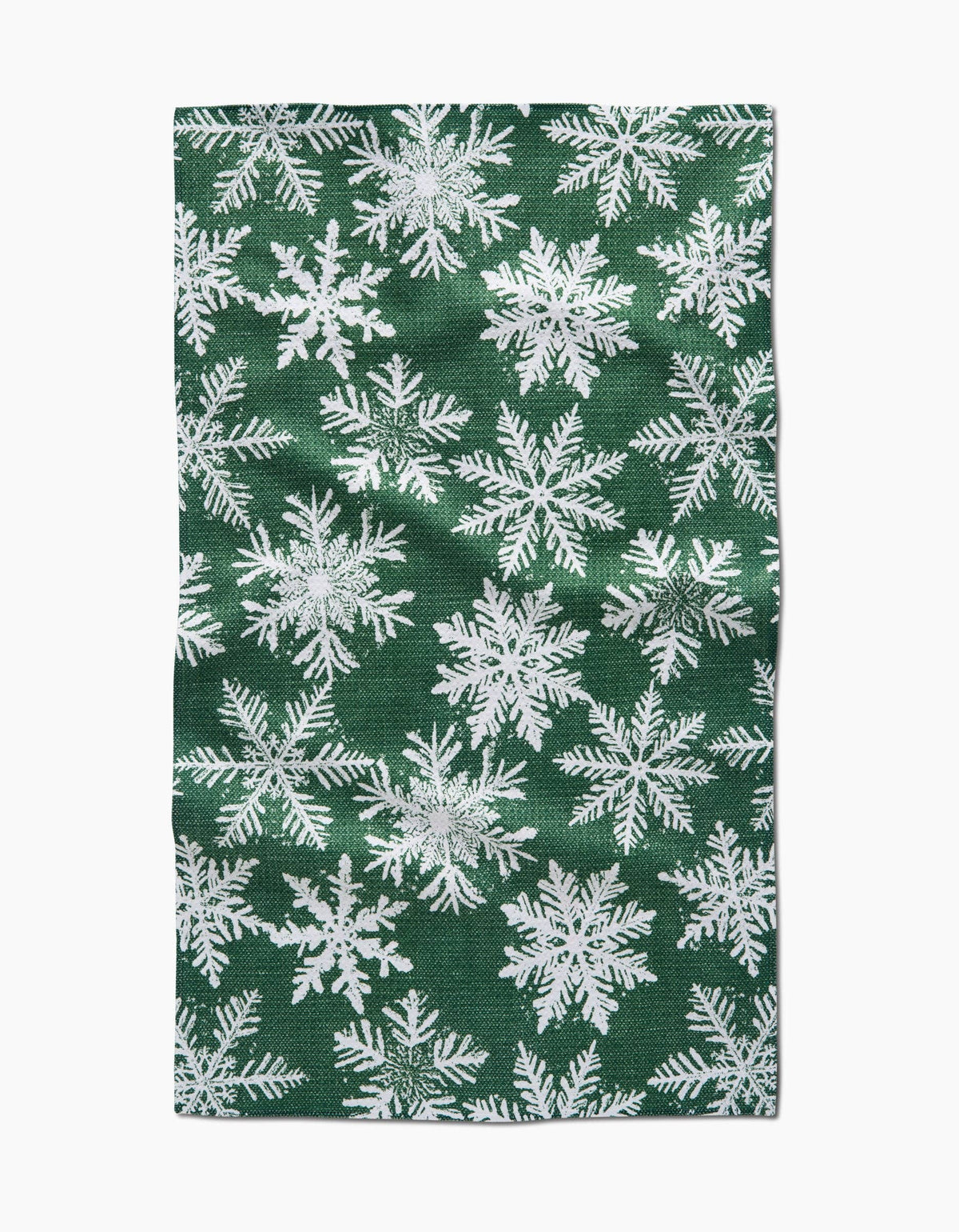Snowy Days Green Kitchen Tea Towel