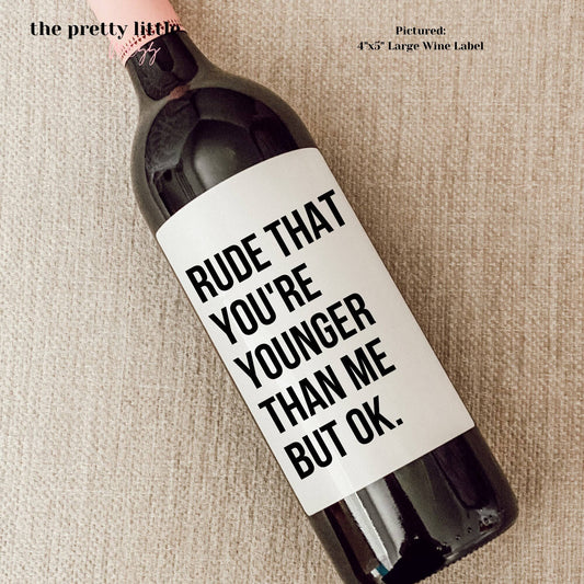 Younger Birthday Wine Label