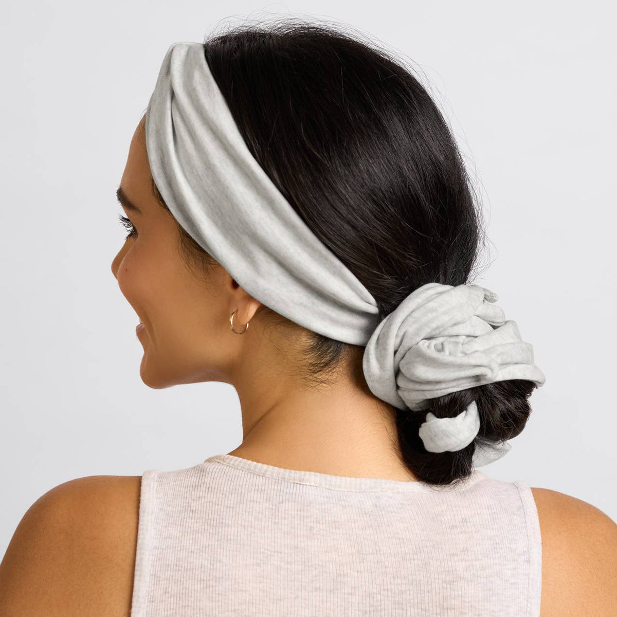 Heather Grey Set & Flow Heatless Curling Headband