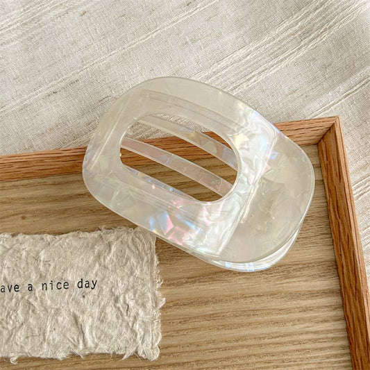Iridescent Oval Flat Hair Clip