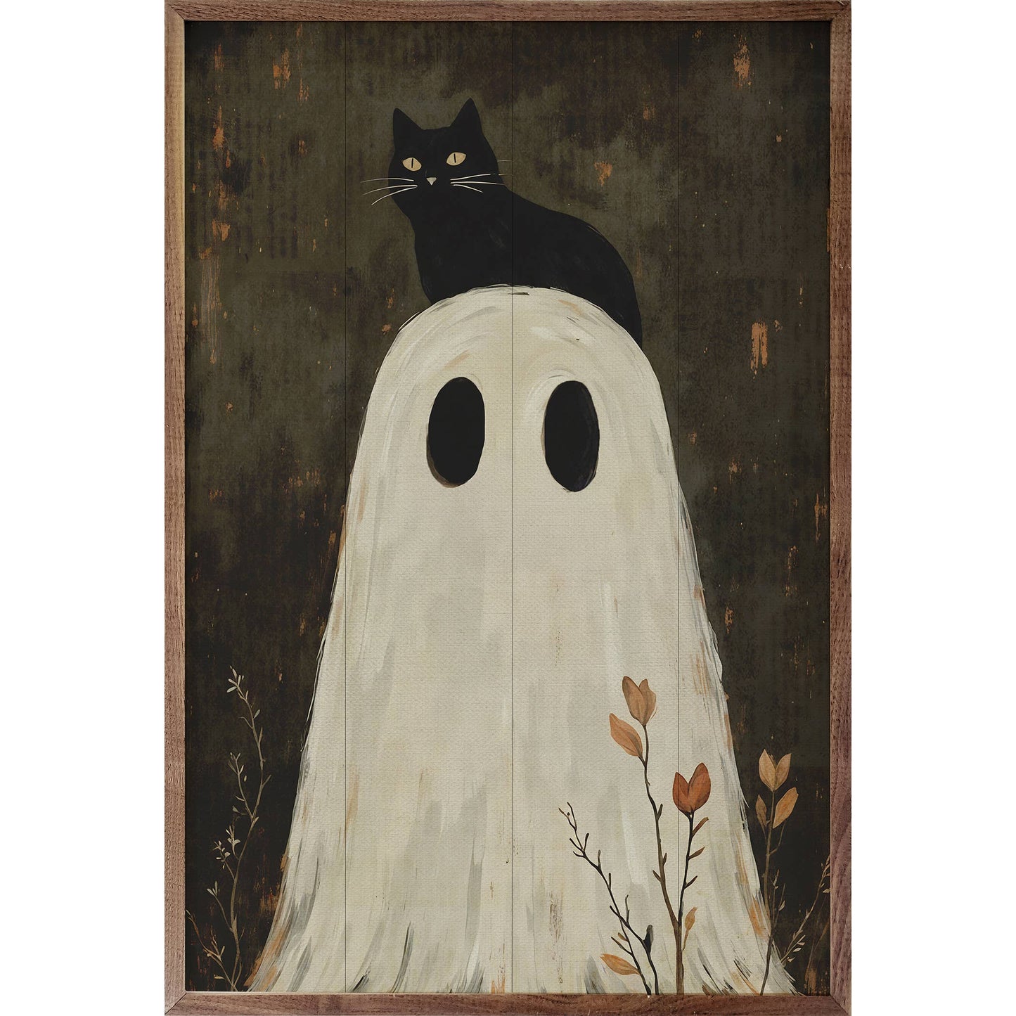 Ghost With Cat On Head Sign