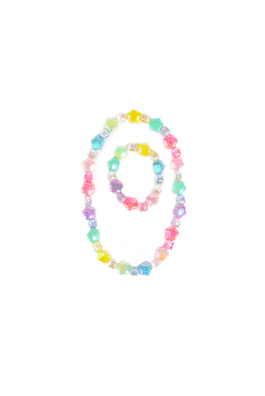 Wish Upon a Rainbow Star Necklace & Bracelet Set