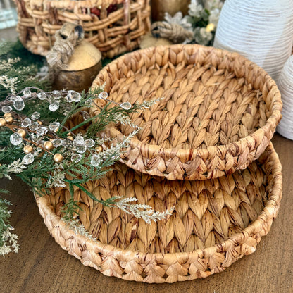 Round Water Hyacinth Trays