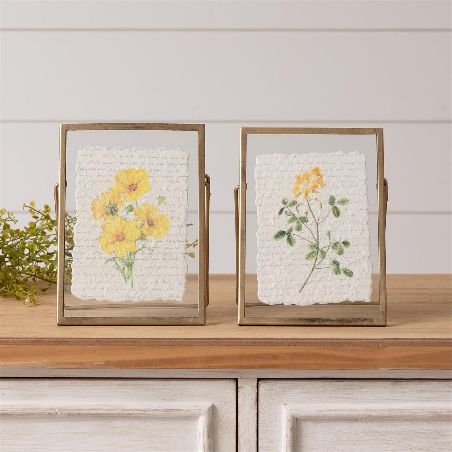 Yellow Flowers Gold Frame