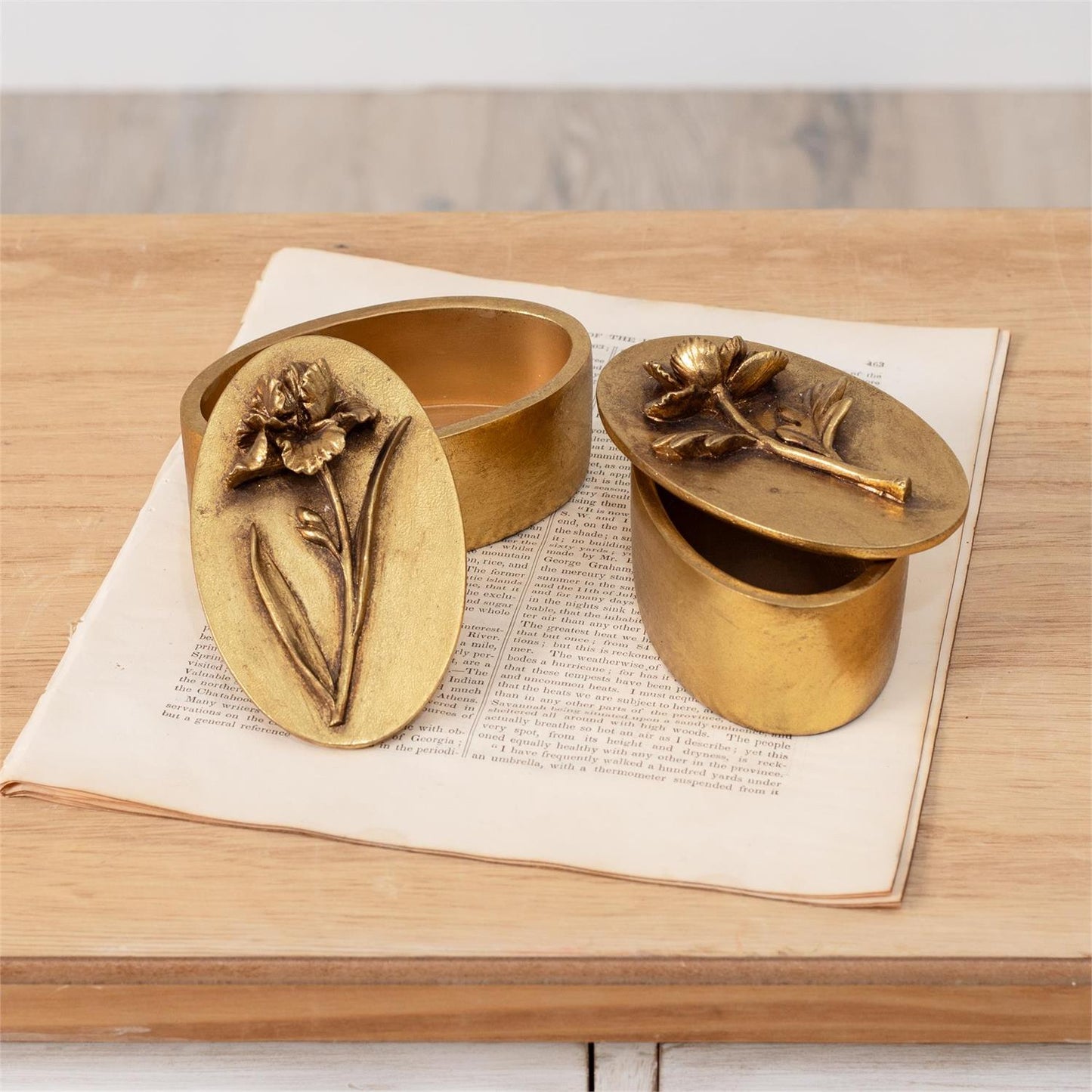 Brass Floral Box