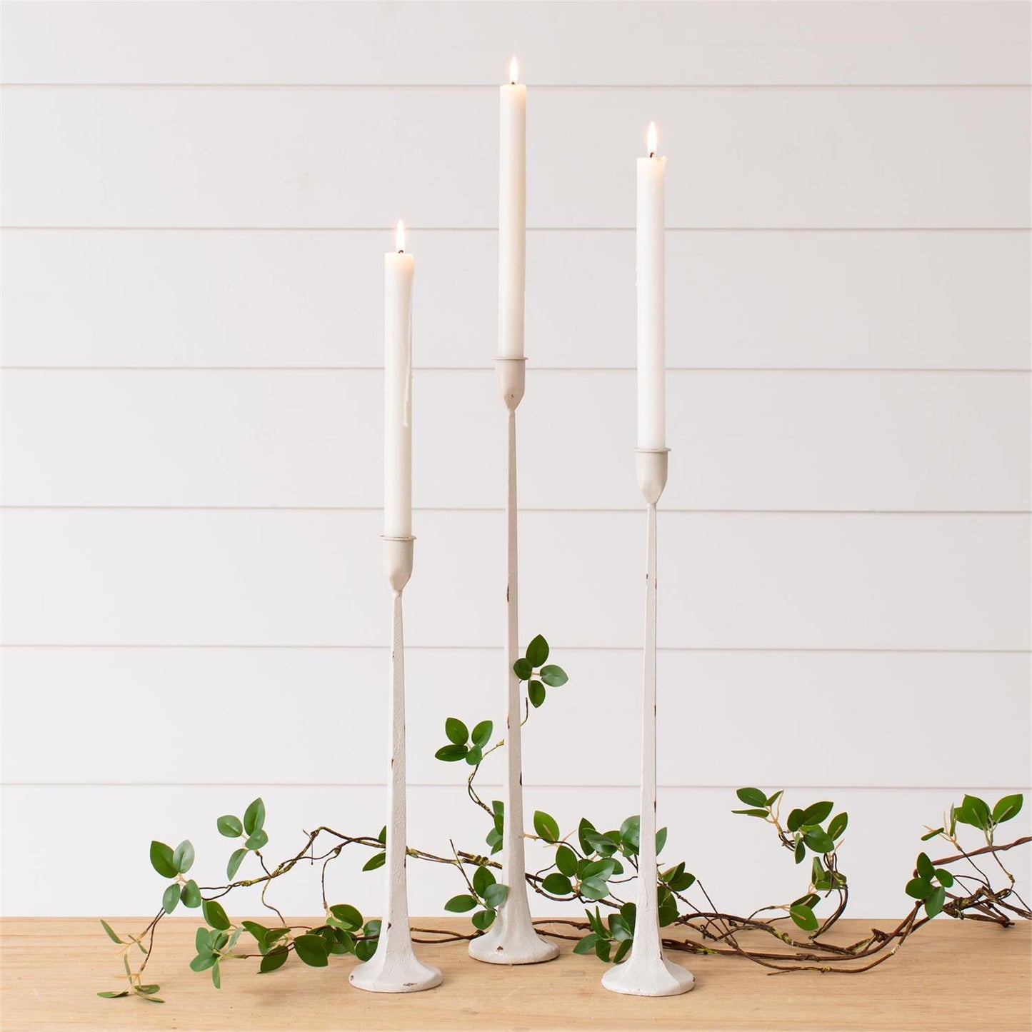 White Metal Candle Holder