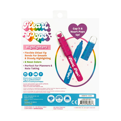 Heart Pops Neon Highlighters