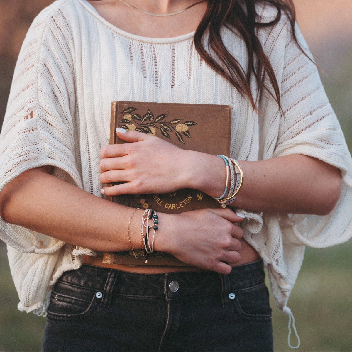 Flirt Cream & Black Hair Tie Bracelets