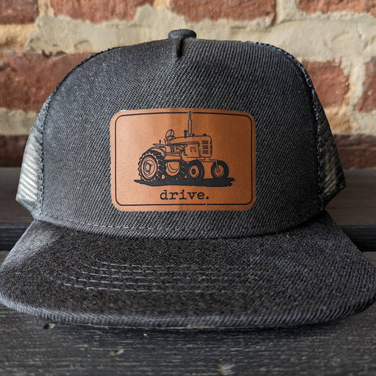 "Drive" Black Youth Tractor Trucker Hat Mesh Snapback